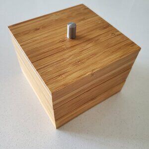 Crate & Barrel 3 Tier Bamboo Box Organizer, Jewelry Box